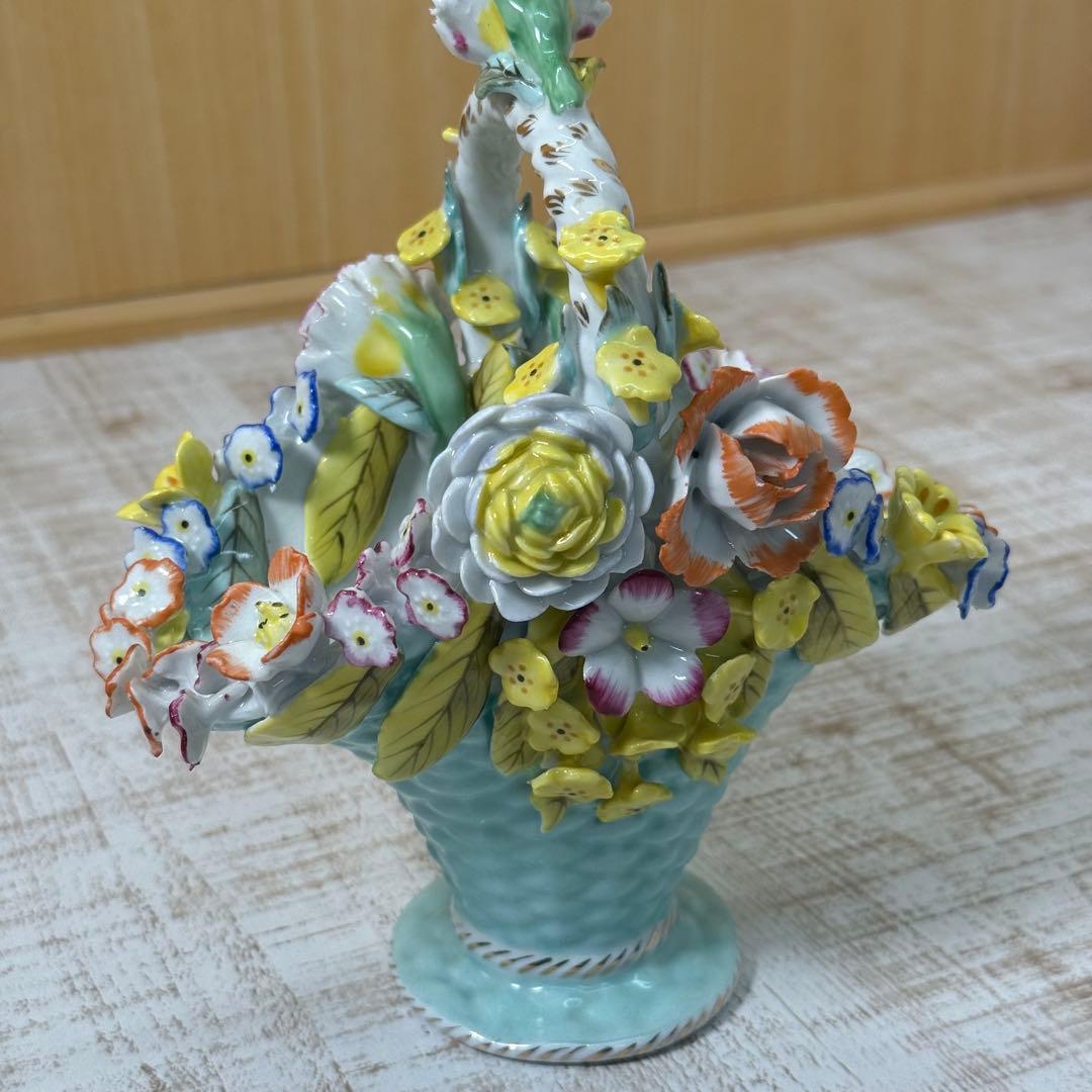 MEISSEN マイセン　フラワーバスケット　花かご風　　 花柄 陶器