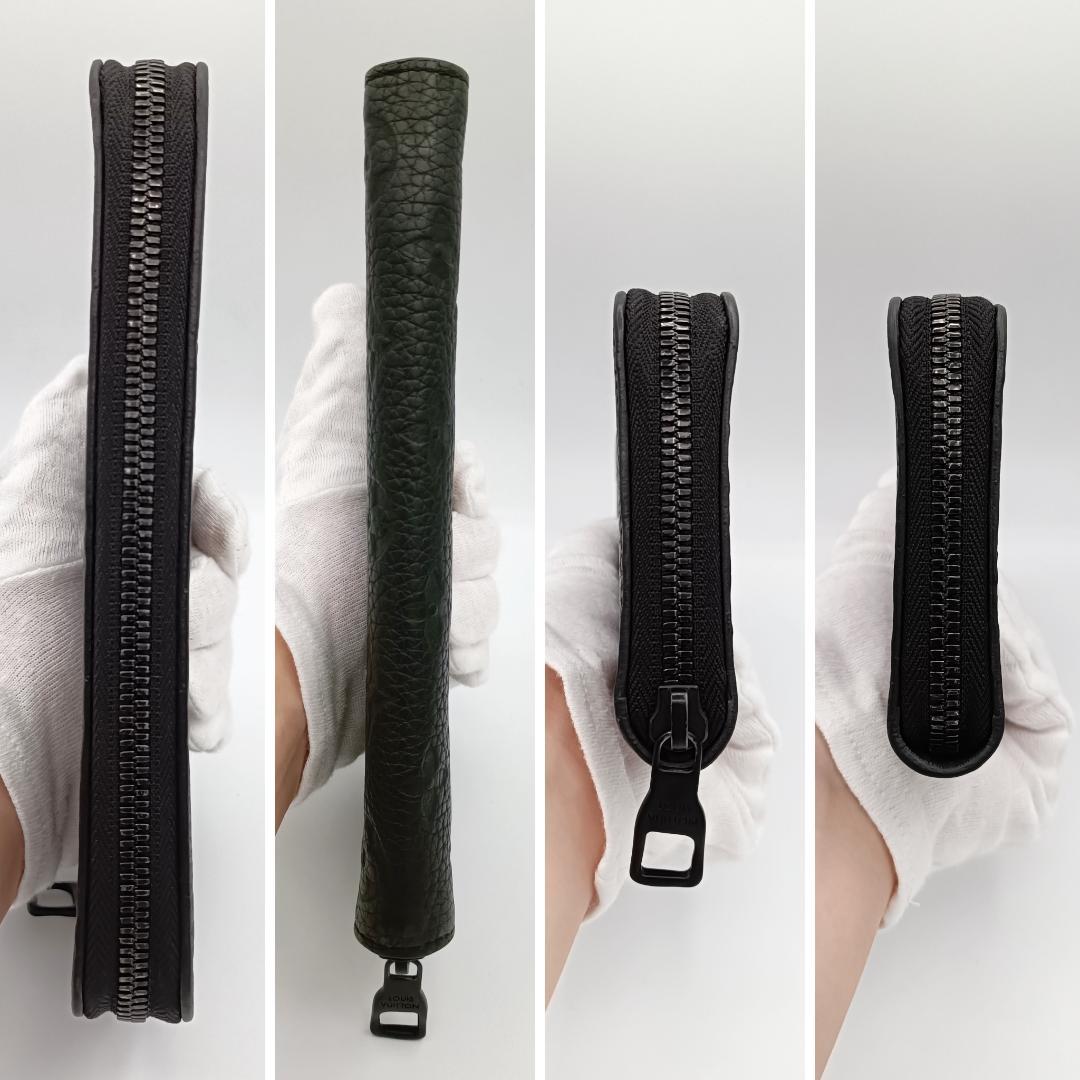 ルイヴィトン トリヨンレザー ジッピーウォレット ヴェルティカル 長財布 黒