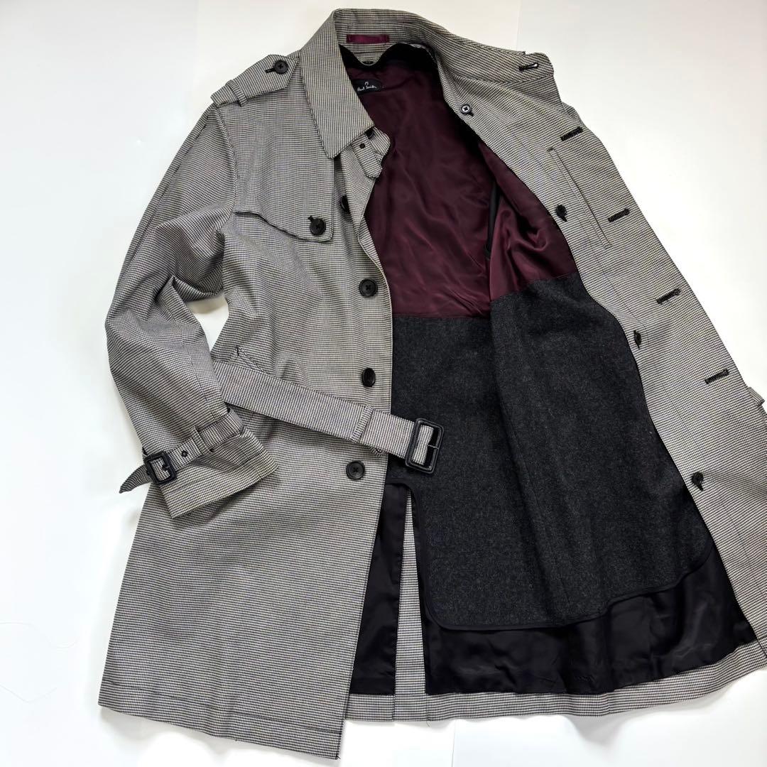 PS Paul Smith カシミヤライナー 千鳥柄 トレンチコート ベルト