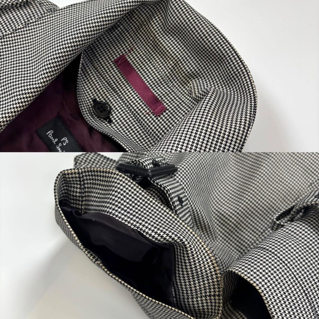 PS Paul Smith カシミヤライナー 千鳥柄 トレンチコート ベルト