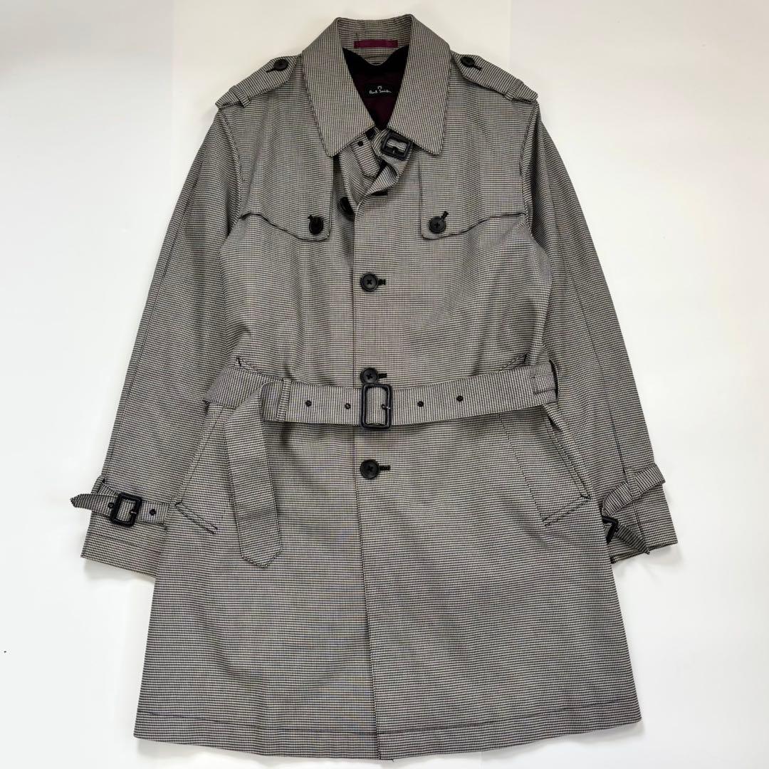 PS Paul Smith カシミヤライナー 千鳥柄 トレンチコート ベルト