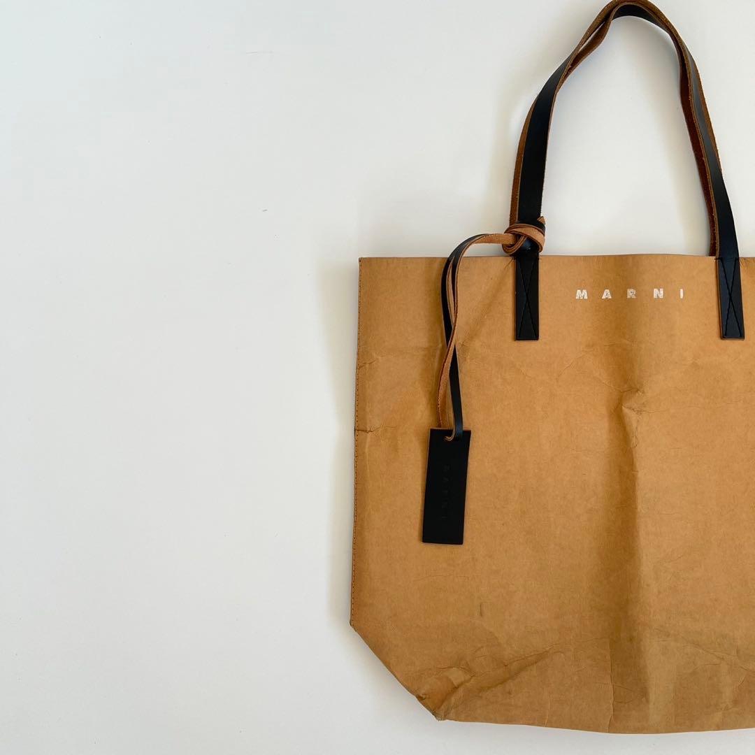 バッグ MARNI CELLULOSE PAPER SHOPPING TOTE BAG