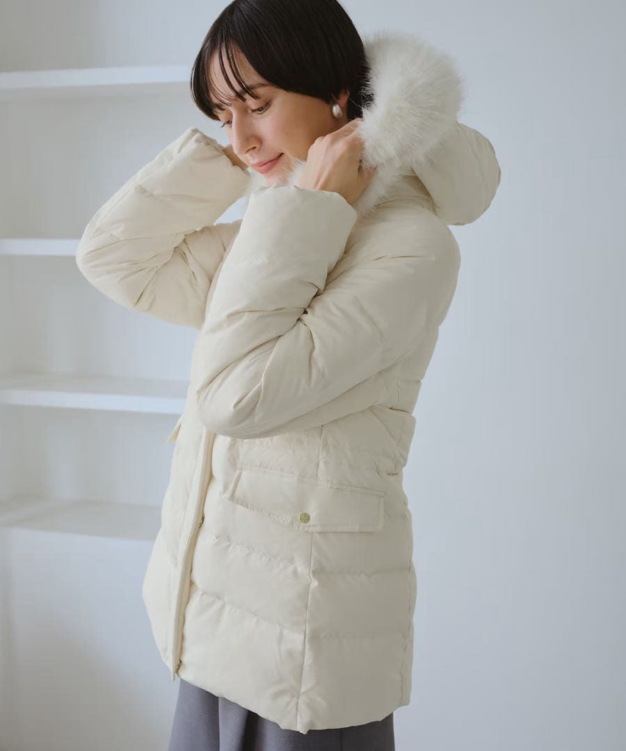 ROPE'PICNIC ファー付きダウンミドル丈コート ロペピクニック S