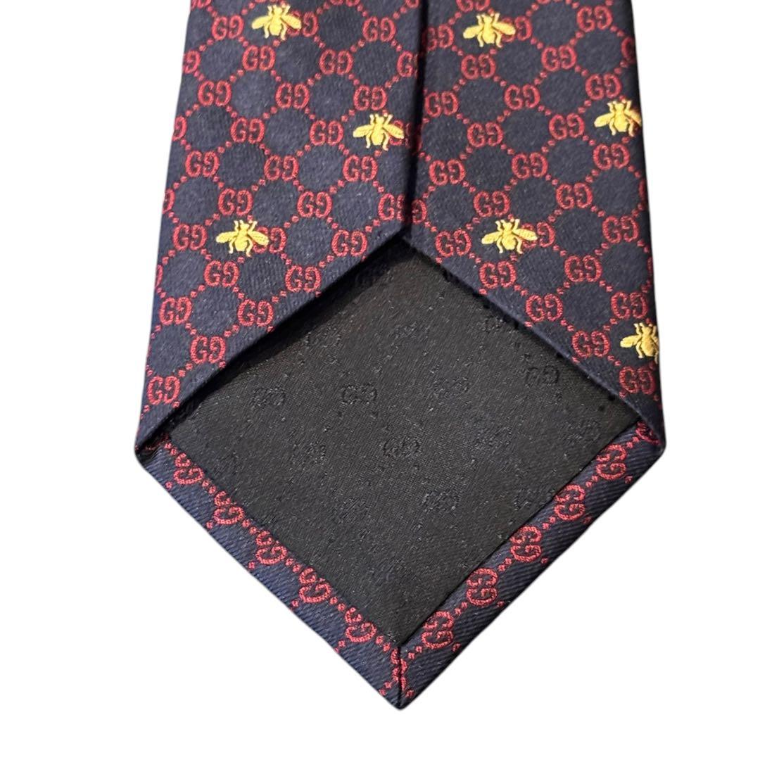 ハ*ピ様 【極美品】GUCCI シルク ネクタイ 蜂　刺繍