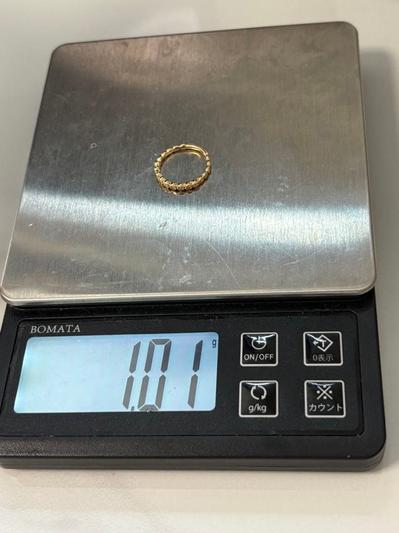 アガット　k10 ダイヤモンド0.07ct ハーフエタニティ　ピンキー　リング