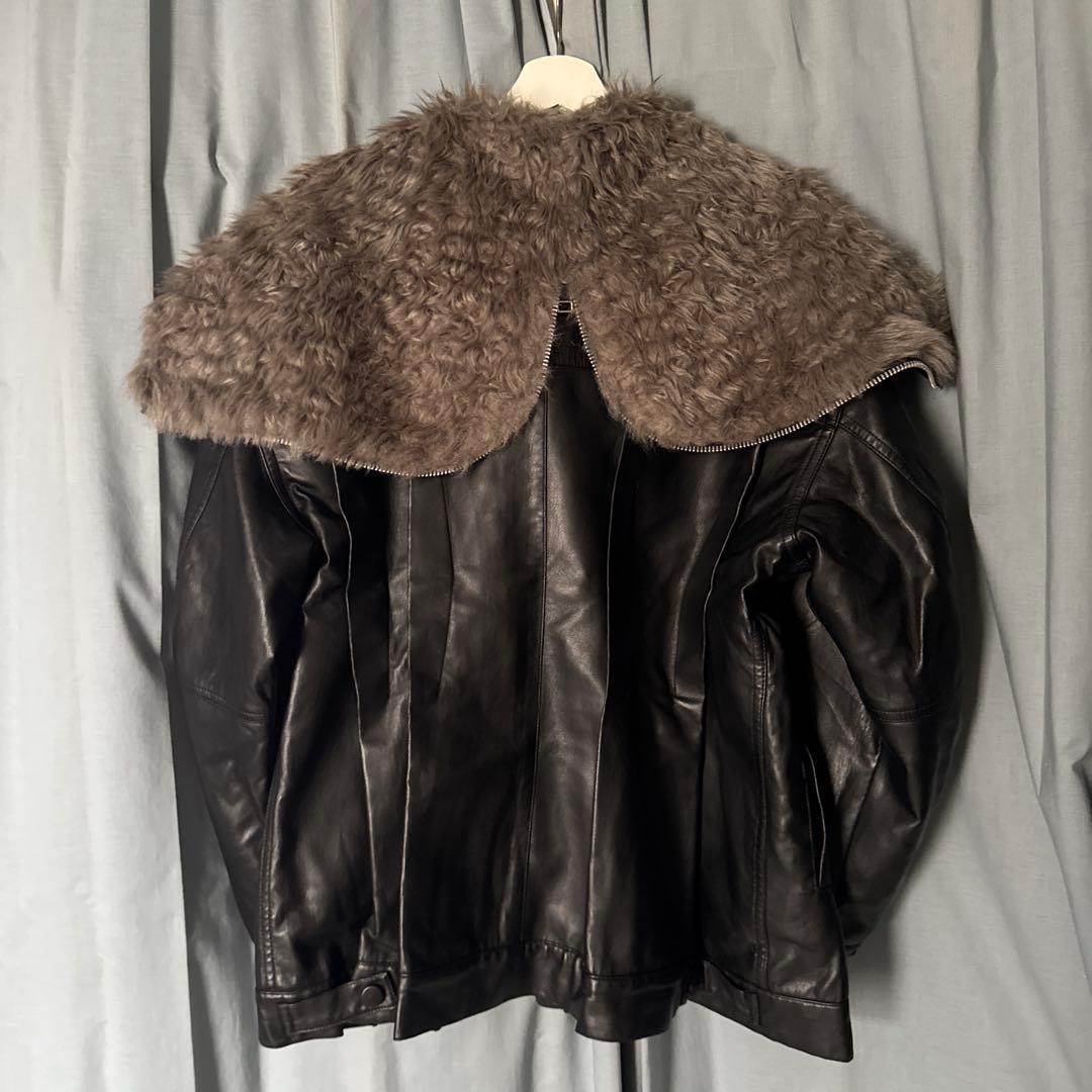 IRENE FUR HOODED LEATHER JACKETアイレネ