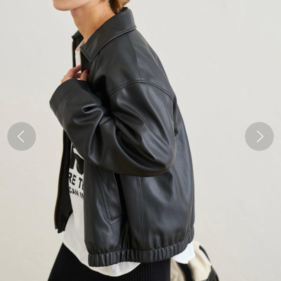 【美品】フレームワーク フェイクレザーフライトジャケット