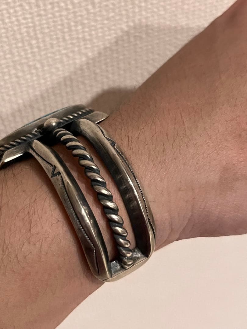 希少　ヴィンテージナバホ　ターコイズ　インディアン　バングル　navajo