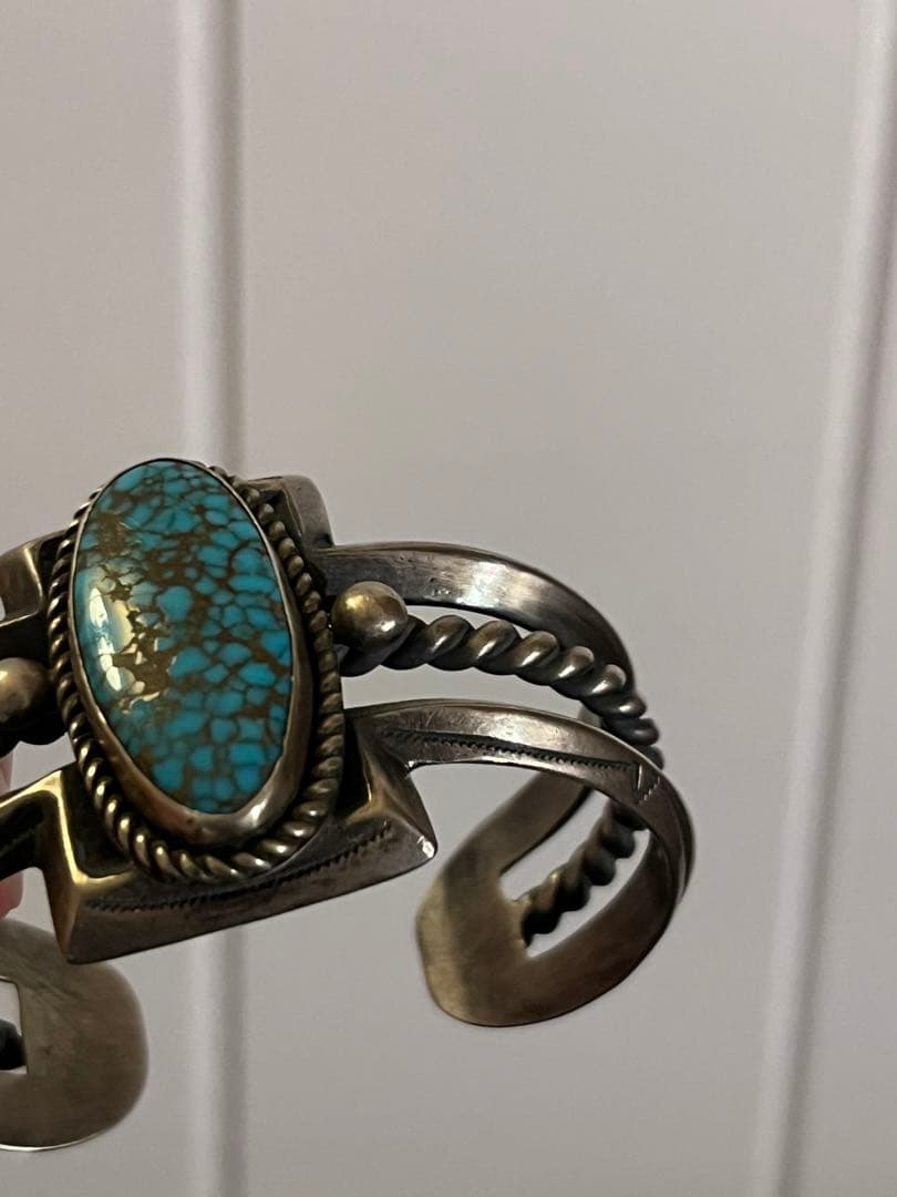 希少　ヴィンテージナバホ　ターコイズ　インディアン　バングル　navajo
