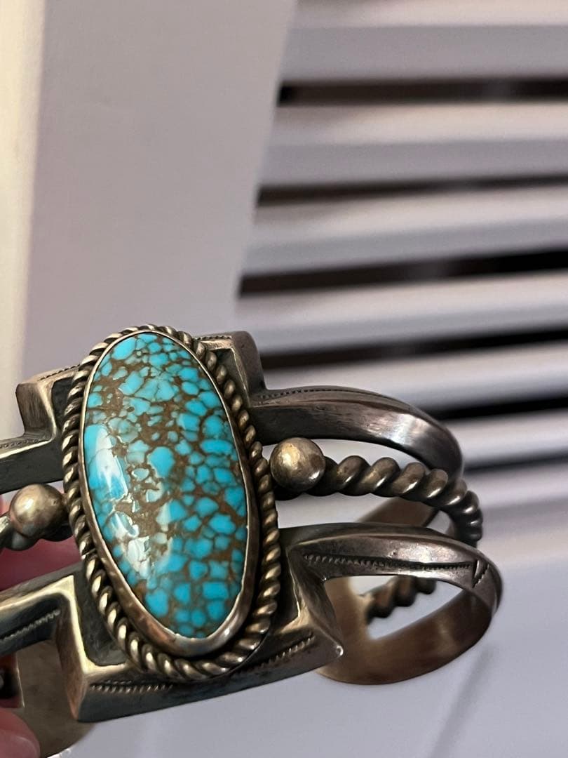 希少　ヴィンテージナバホ　ターコイズ　インディアン　バングル　navajo