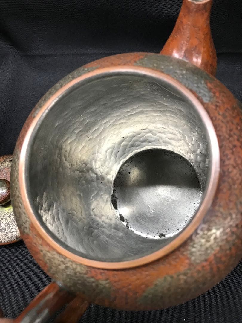 【USED】鍛金銅器　島倉堂　横手　水注　ヤカン　ポット