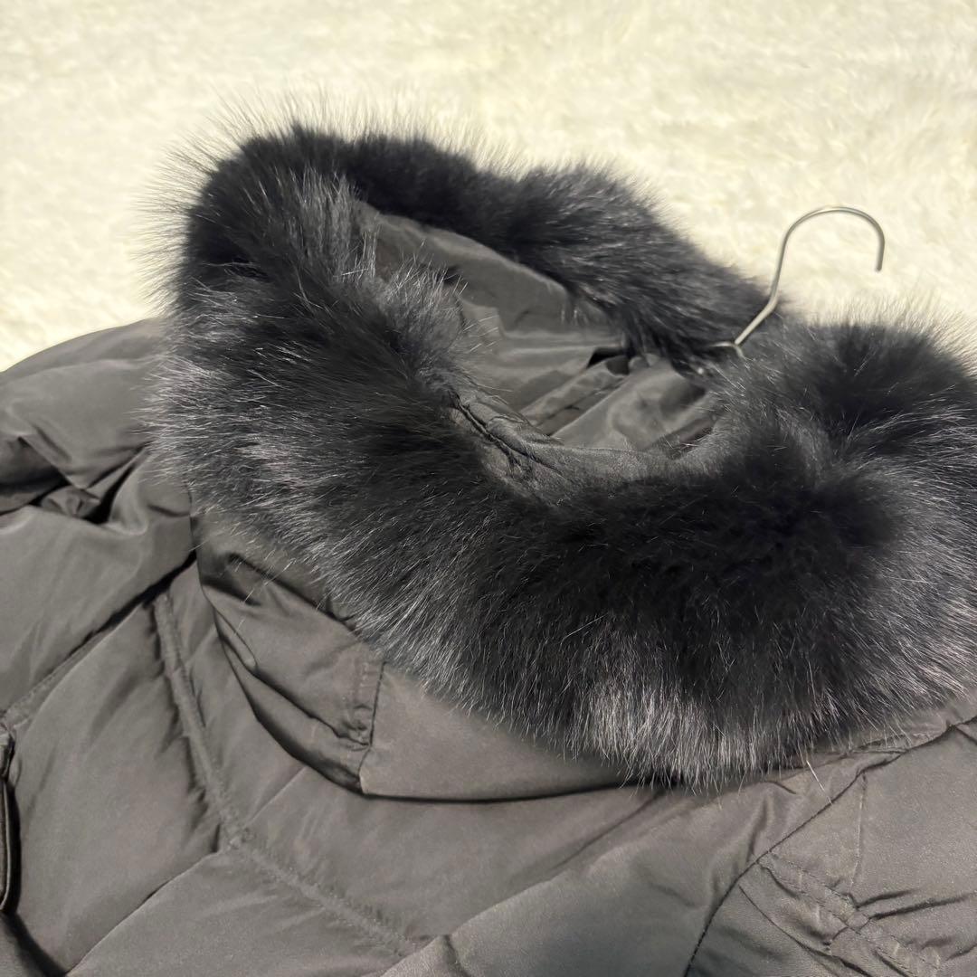 【3L】美品 ルイルエブティック フォックスファーバッスルスタイルダウンコート黒