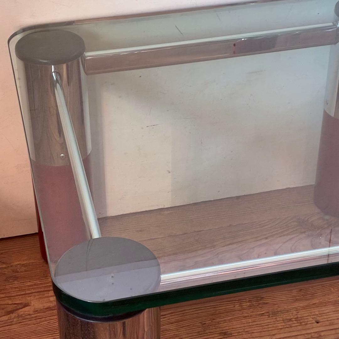 ヴィンテージ ガラステーブル ミッドセンチュリー スペースエイジ