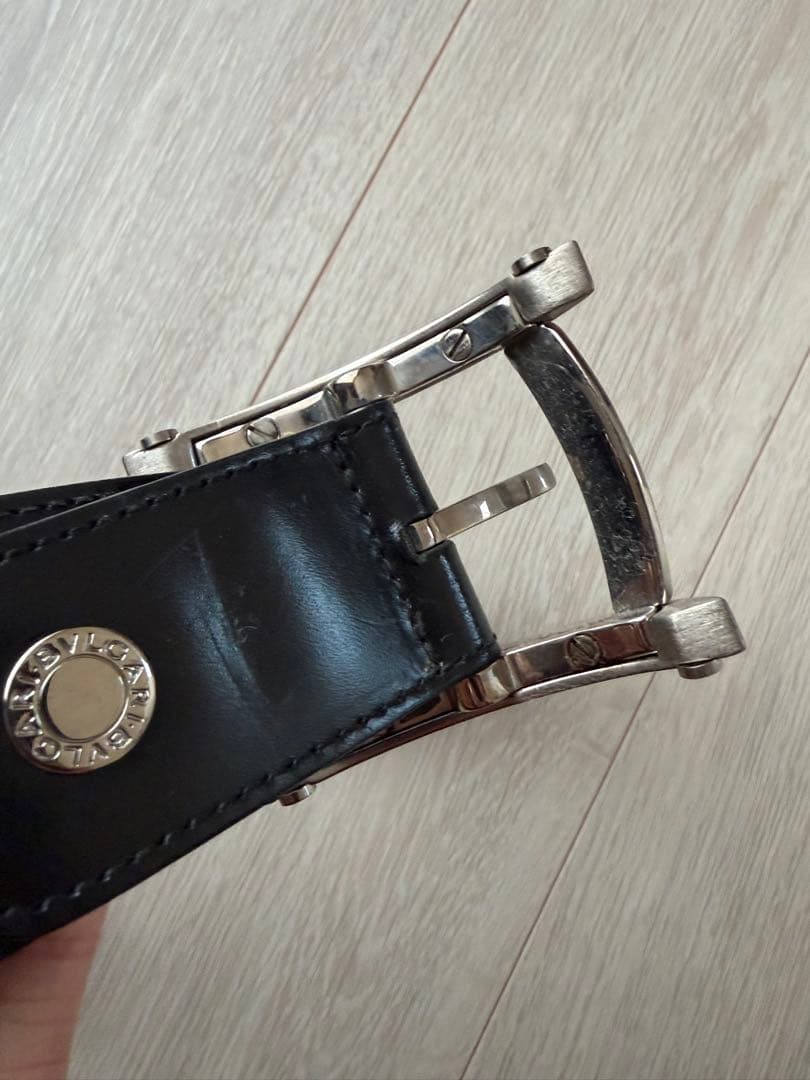 BULGARI 黒 レザー ベルト