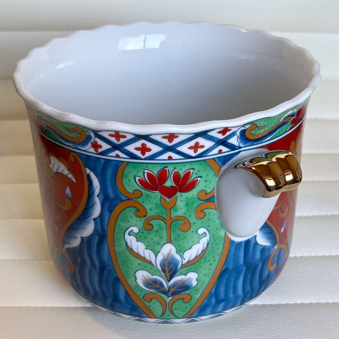 希少　三洋陶器　龍峰窯　金彩古伊万里　ワインクーラー　染錦　色絵　鉢カバー　水盤