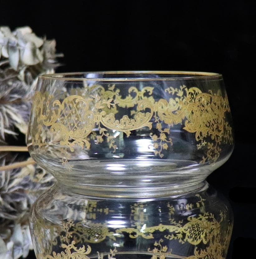オールド・バカラ 1900年頃 金彩 ロココ調 鉢 ボウル ゴールド 茶道具