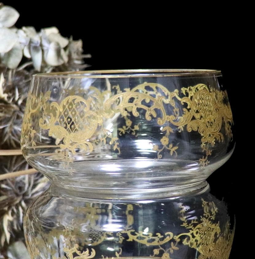 オールド・バカラ 1900年頃 金彩 ロココ調 鉢 ボウル ゴールド 茶道具