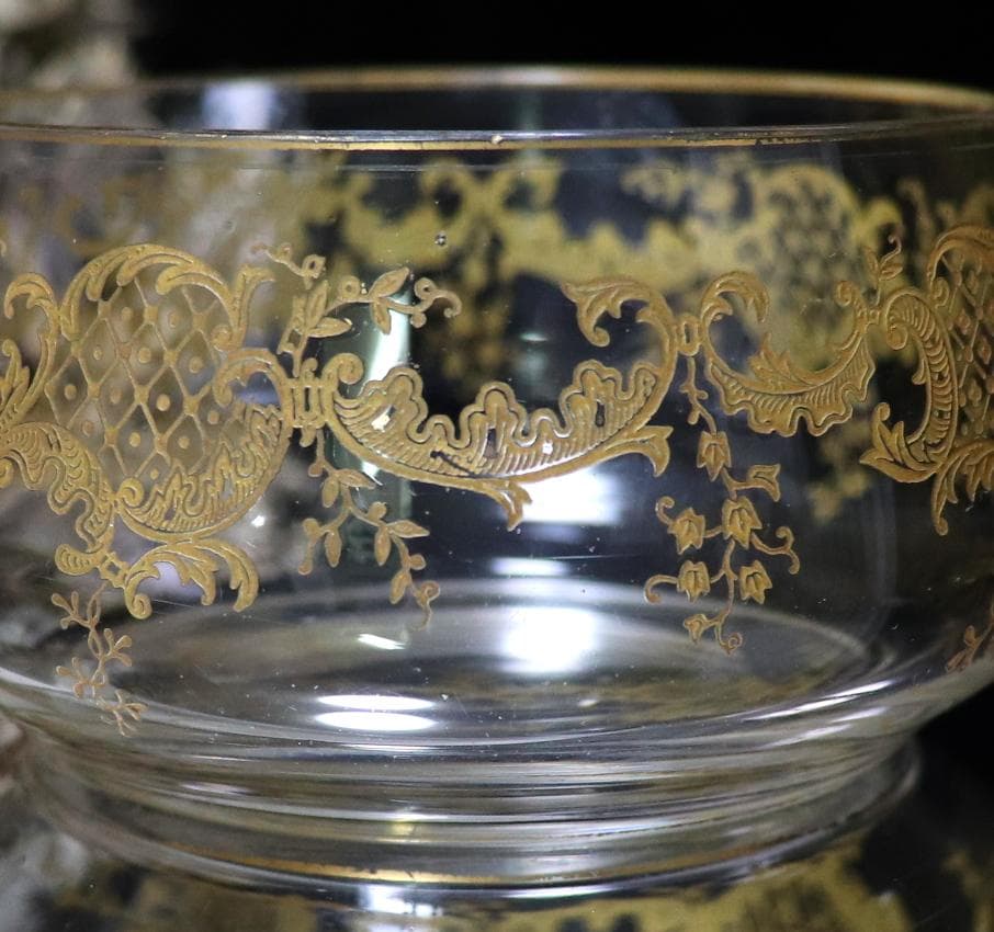オールド・バカラ 1900年頃 金彩 ロココ調 鉢 ボウル ゴールド 茶道具