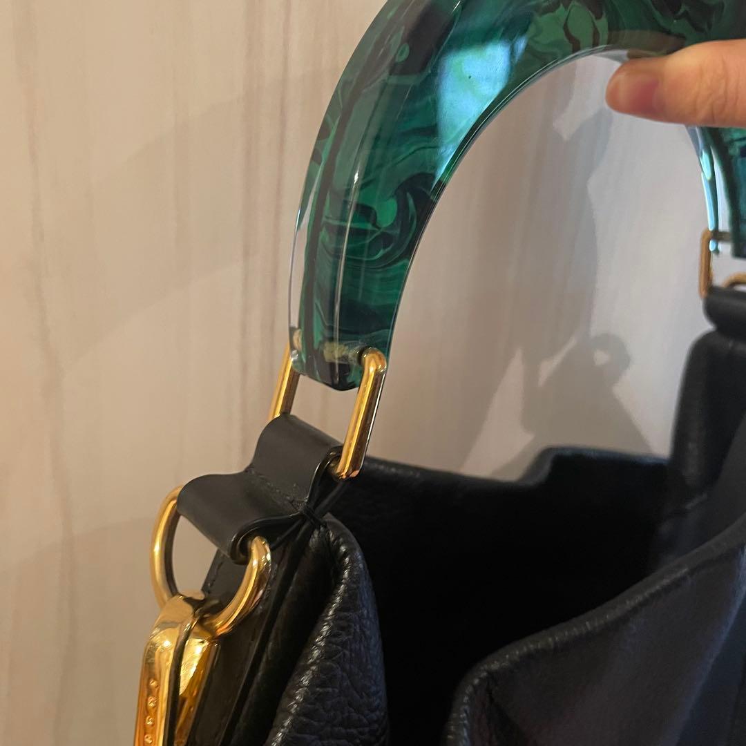 MARNI 黒 レザートートバッグ　venice ミディアムサイズ