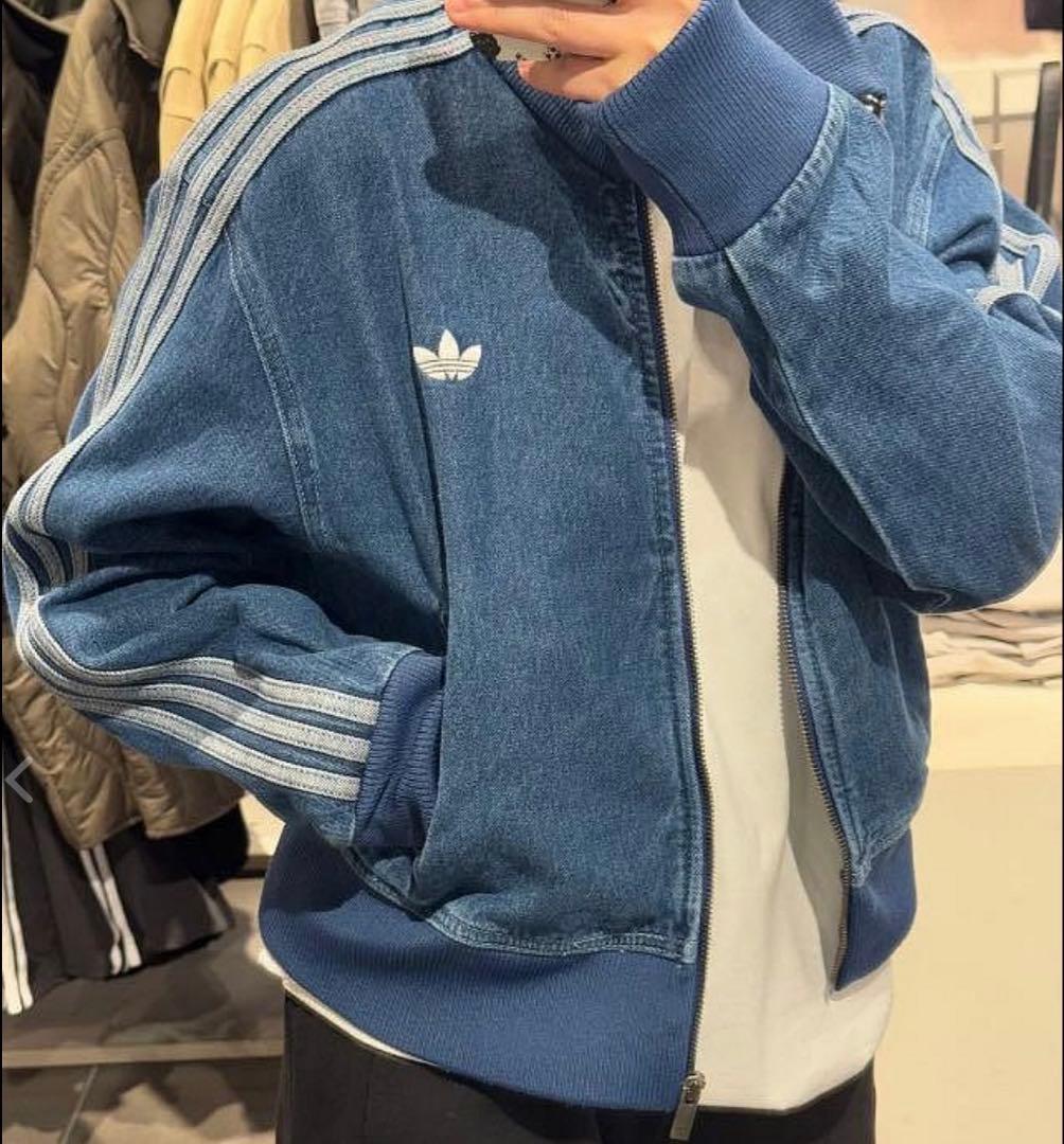 新品2XL⭐️adidasアディカラー デニム ファイヤーバード トラックトップ青