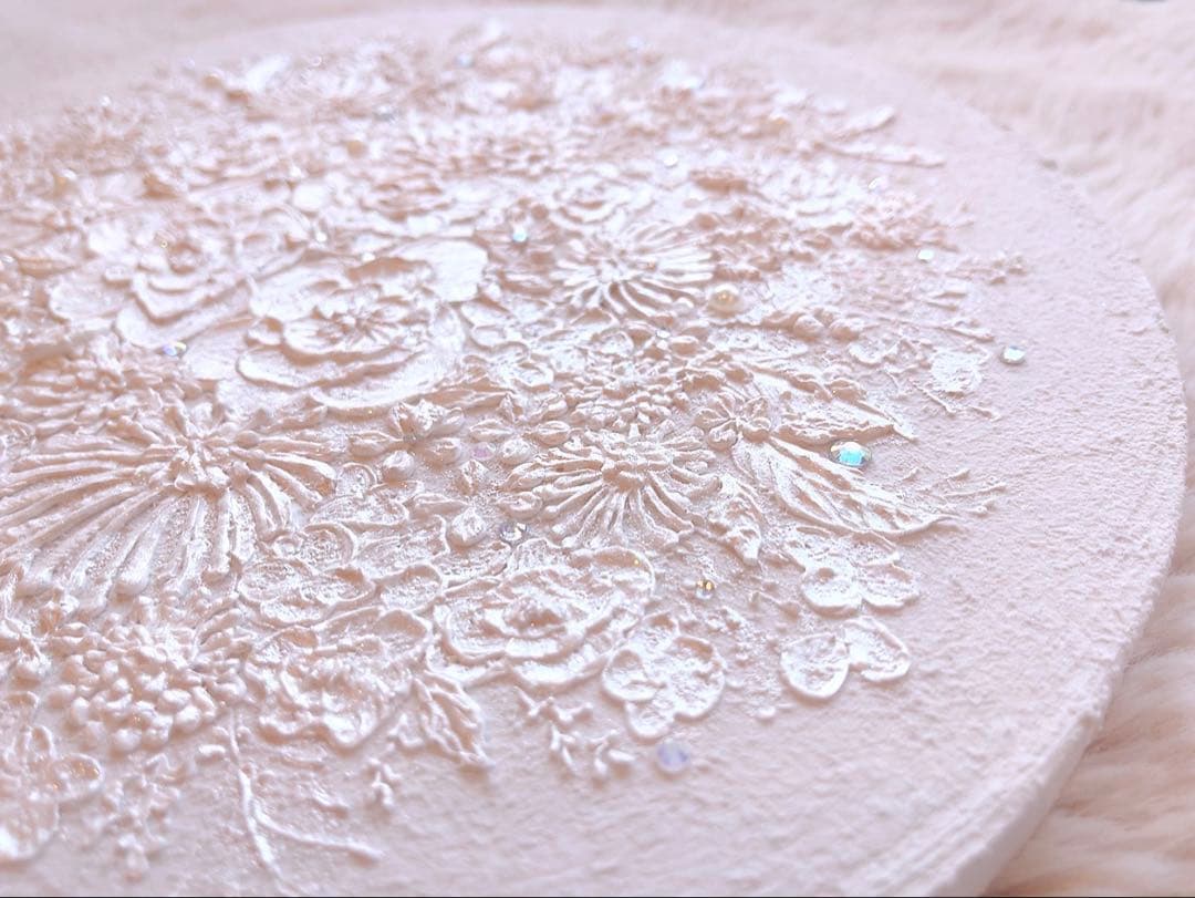 【No.109】 テクスチャーアート　アート　絵画　絵　花　ブーケ　冬　雪