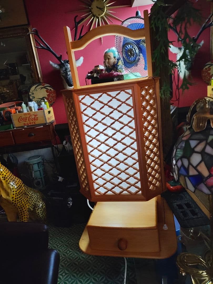 和の美しき照明 天然木 組子細工 和風木製フロアライト 行灯 古民家 和モダン