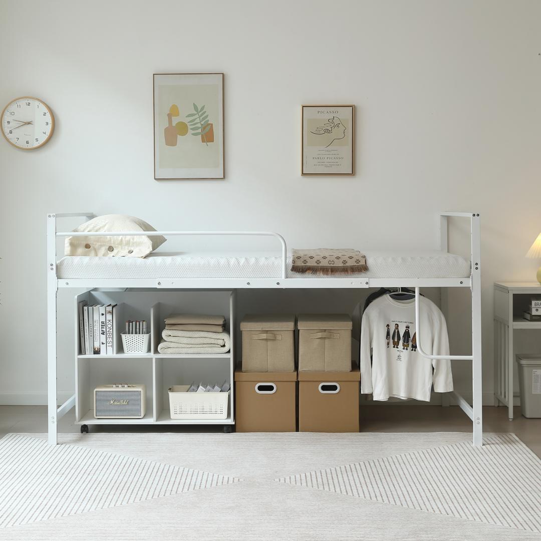 【高さ110cm】ロフトベッド パイプベッド シングル一人暮らし スチール 耐震