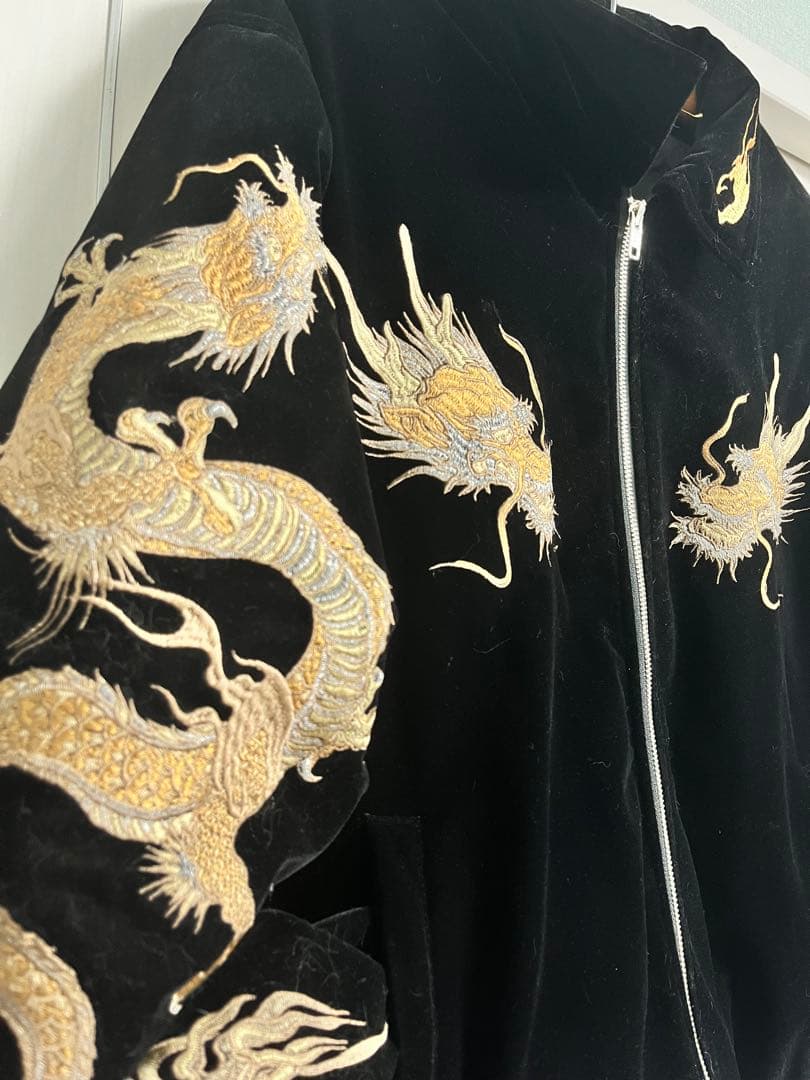 絡繰魂/刺繍/双龍/スーベニアジャケット/別珍/ベロア