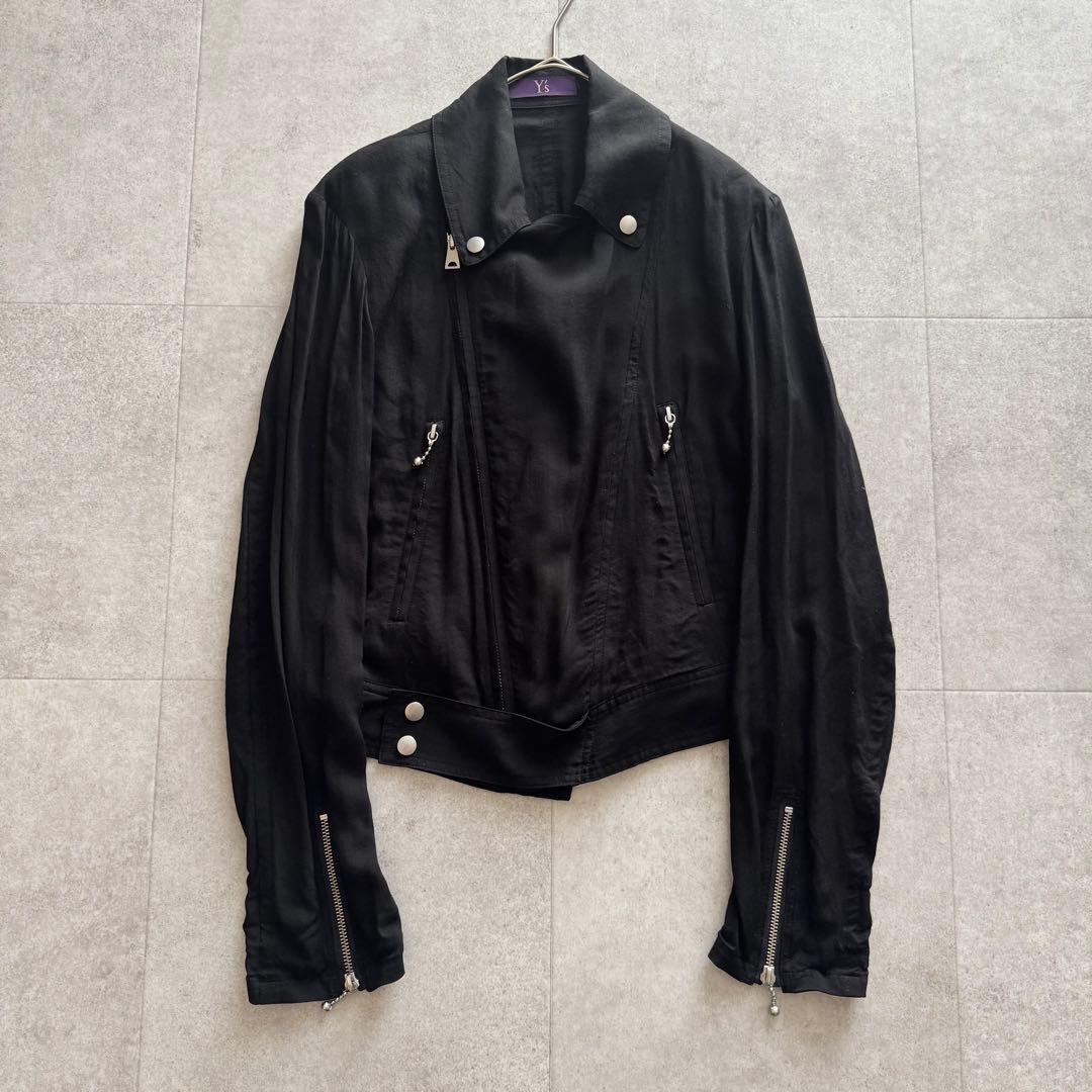 ワイズ　ライダースジャケット　黒　1　薄手　テンセル　日本製