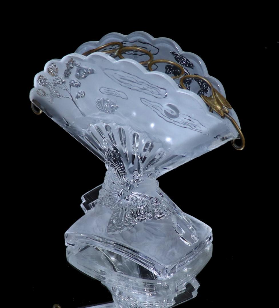 オールド・バカラ 1878年頃 ジャポニスム オパールセント バタフライ文花瓶