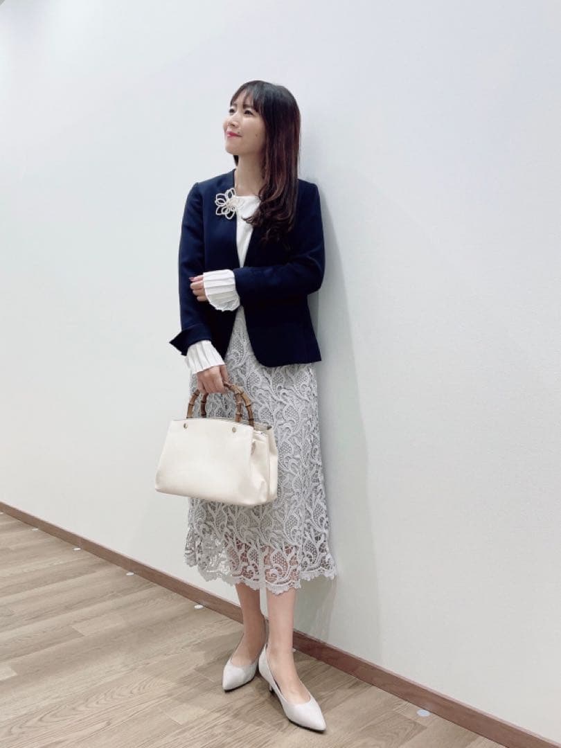 (未使用級)洗える　プラステ　トリアセブレンドノーカラーパンツスーツセットアップ