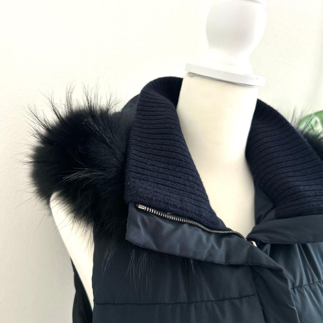 【theory セオリー】ダウンベスト　美品　黒　Sサイズ　ファー