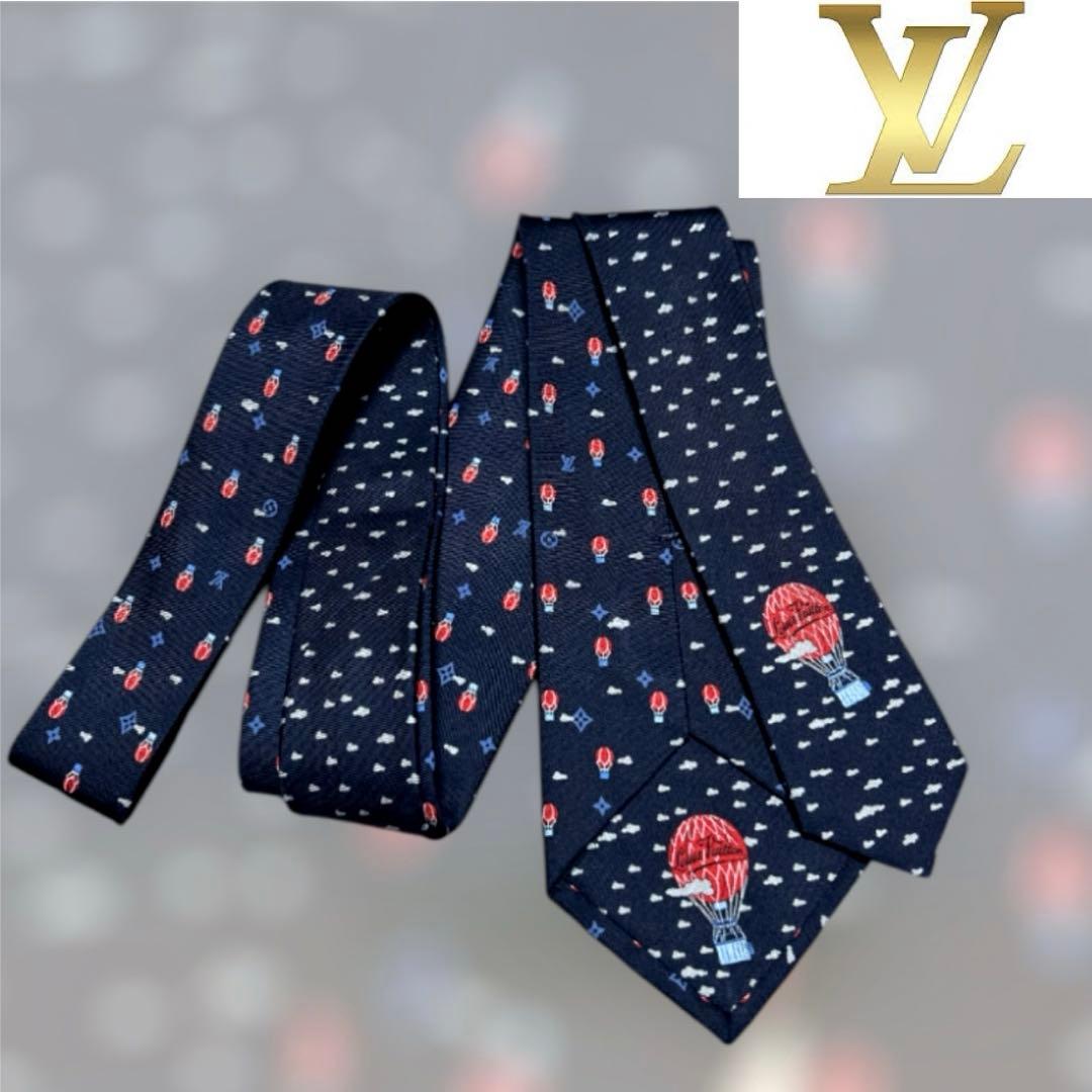 未使用級　世界最高峰ルイヴィトン モノグラム気球バルーン　ネクタイ
