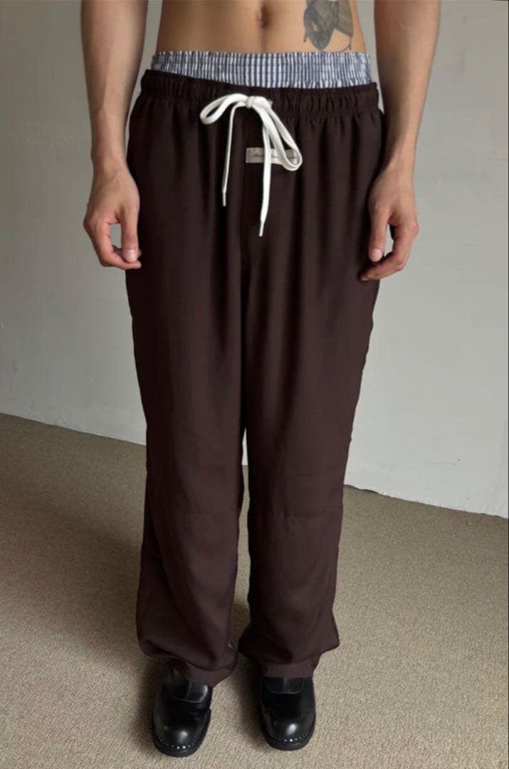 パンツ abelia edoward goucha TRUNK PANTS BROWN