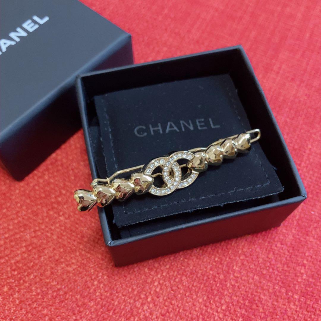 本物⭕️シャネル⭕️ 23P ココマーク ハート バレッタ ゴールド 箱付プレゼント