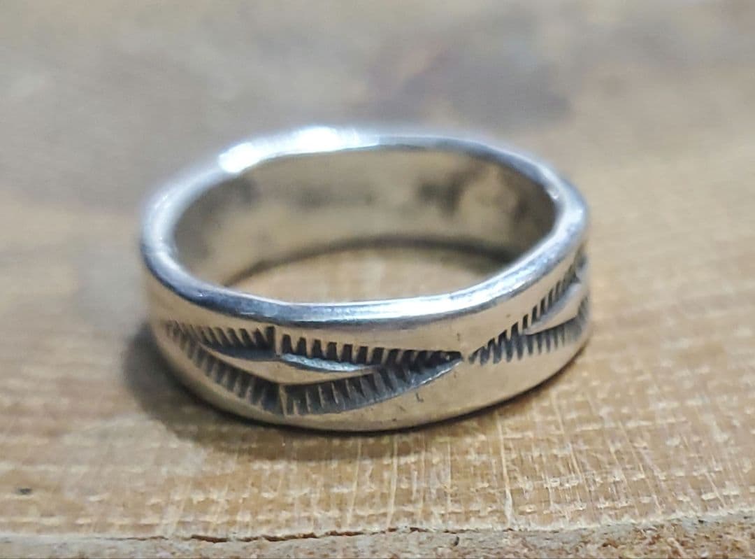 MS-60平打スタンプワークリング！夫婦イーグルスタンプ！シルバー925