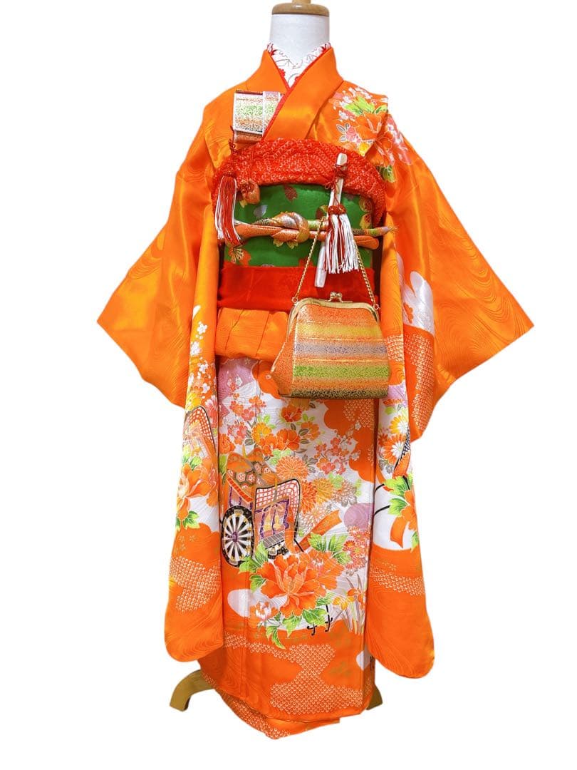 お買い得品♡七五三　7歳　女の子　フルセット　一式　朱色系