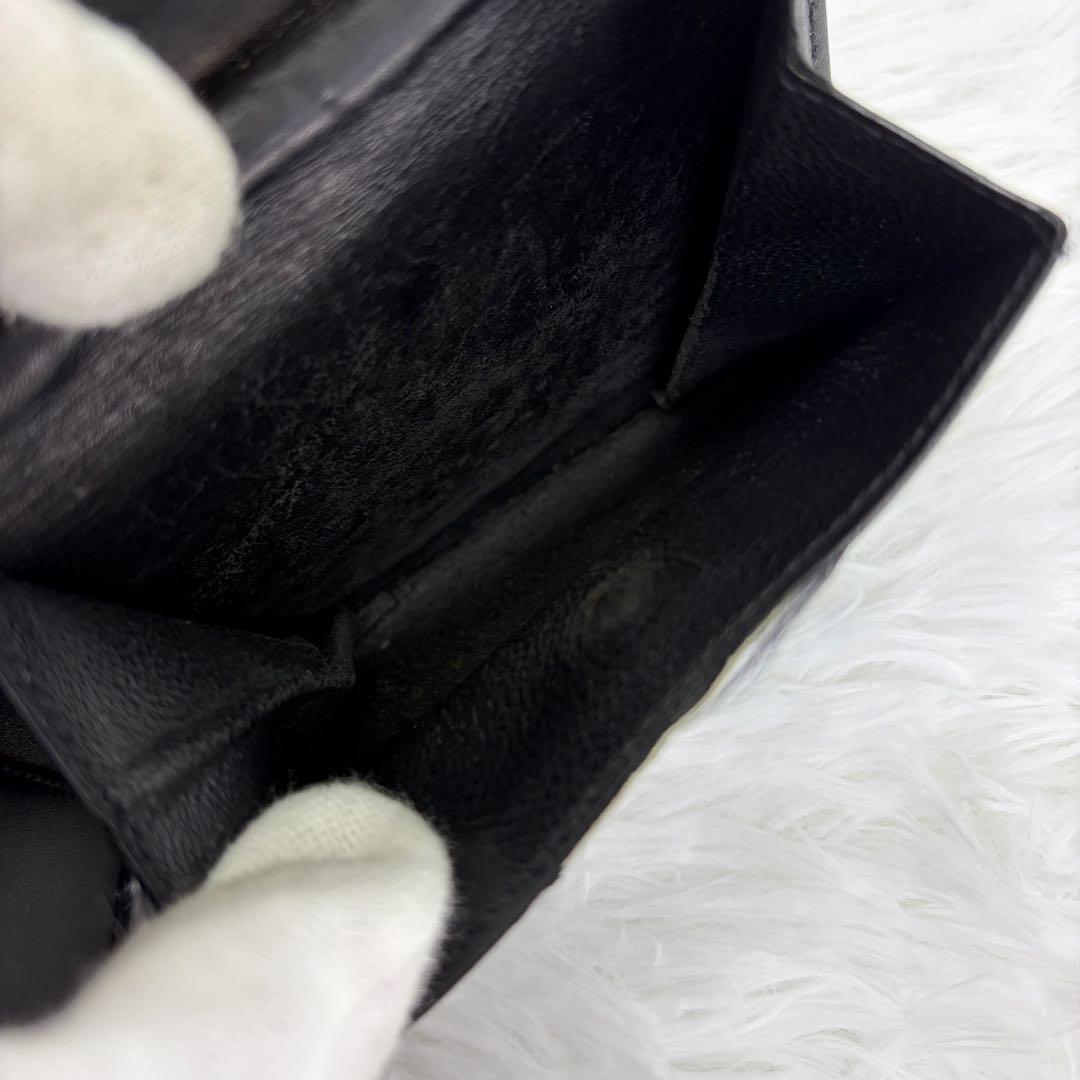 付属品完品✨サンローラン　二つ折り　小銭入れ　金ロゴ　レザー　ブラック