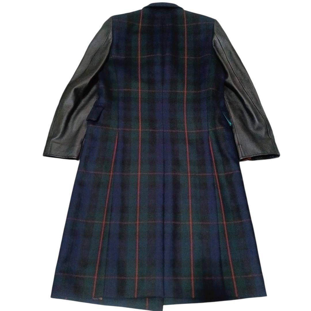 ✨Paul Smith 18AW ラムレザー切替 ダブルブレストチェスターコート