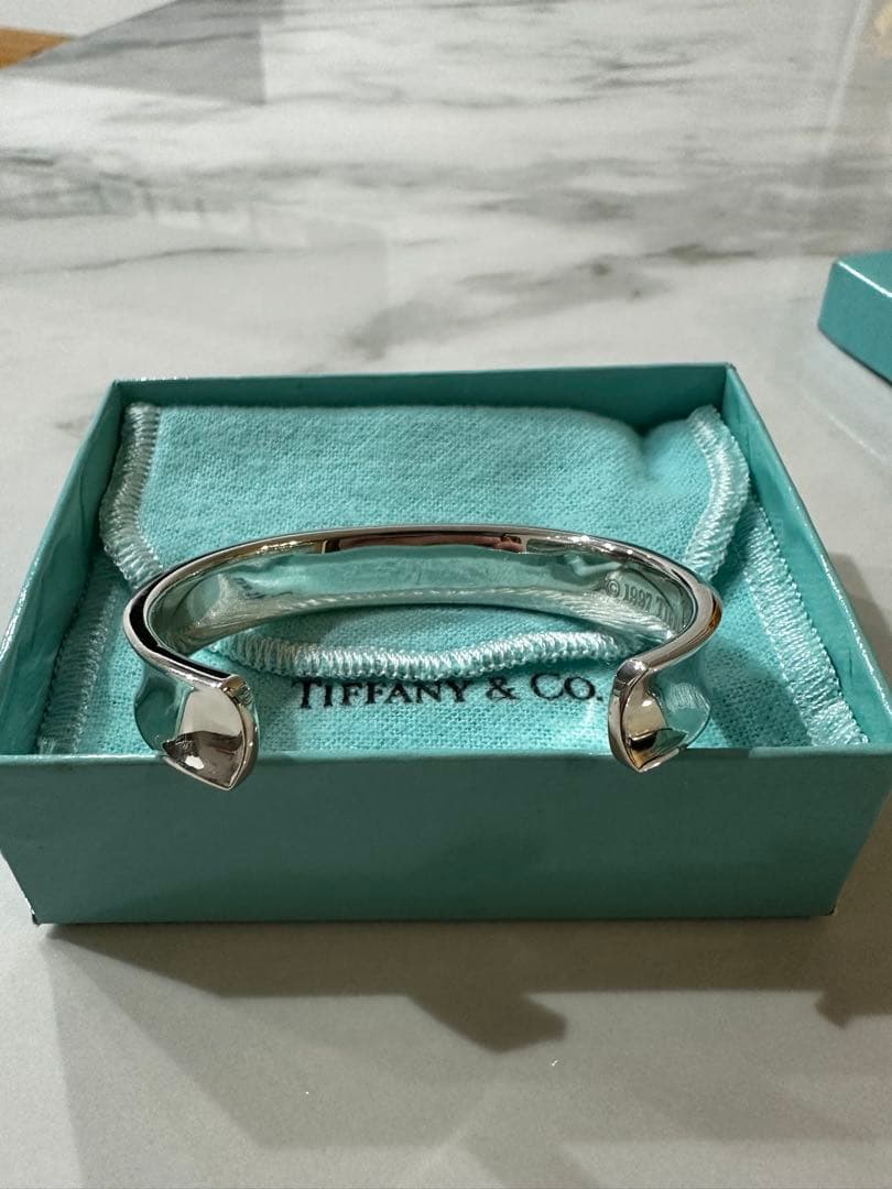 TIFFANY&Co ティファニー ナロー バングル カフ　シルバー　美品