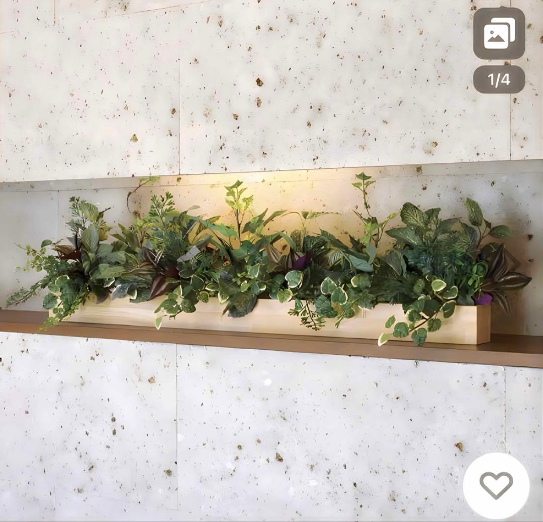 光触媒　人工観葉植物　ウォールグリーン　フェイクグリーン　ウッドボックスDXaj