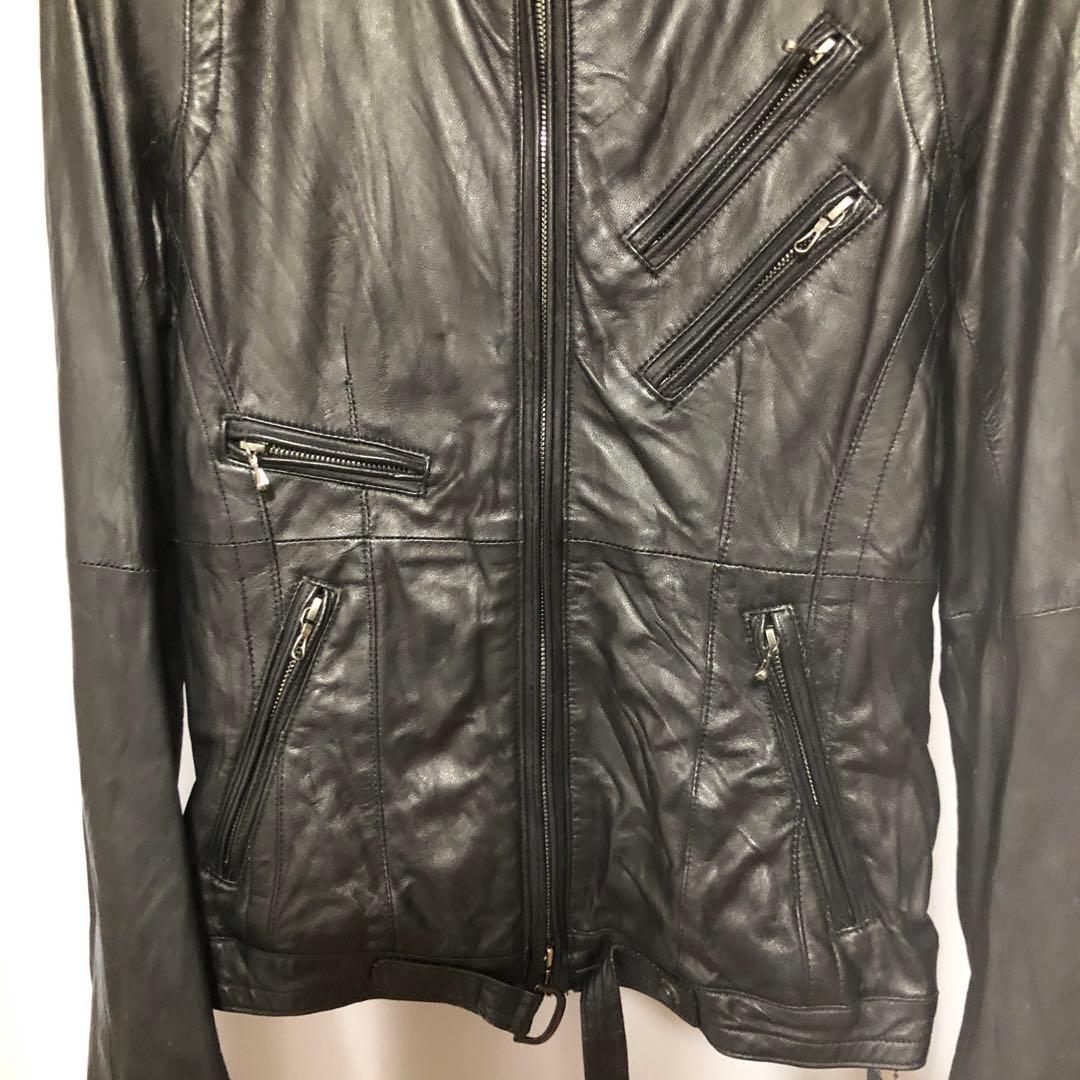 レザーライダースブルゾン MA_JULIUS サイズ0レディースサイズ ユリウス