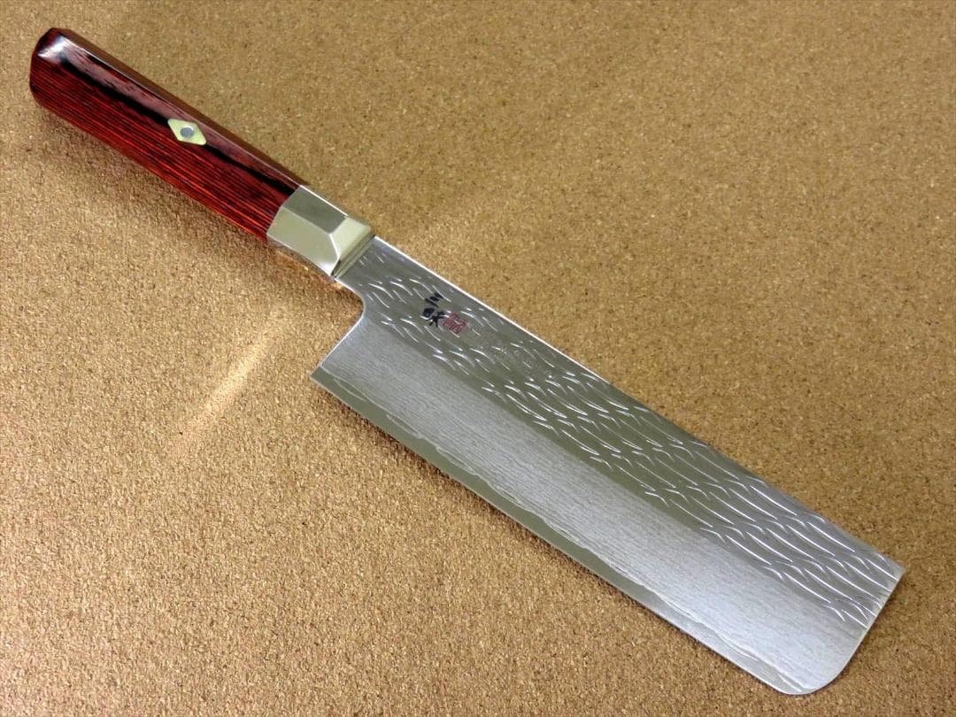 関の刃物 菜切り包丁 165mm 三昧 波目 ダマスカス33層 野菜 両刃包丁