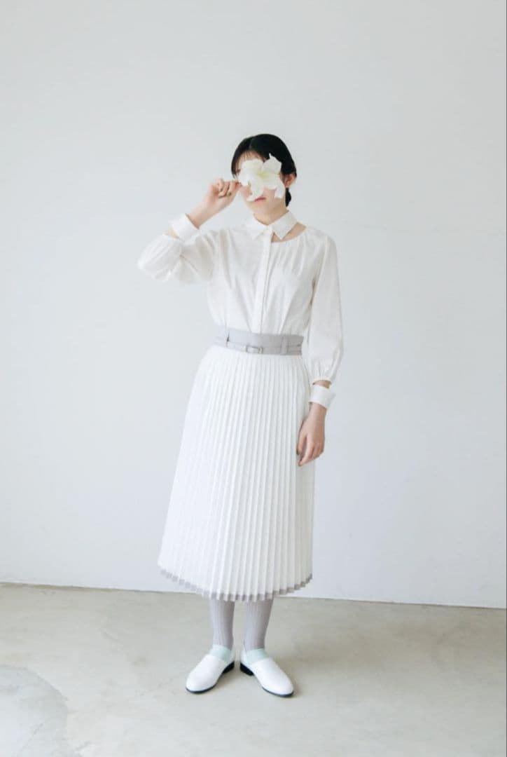【新品タグ付】Side accordion line pleated skirt