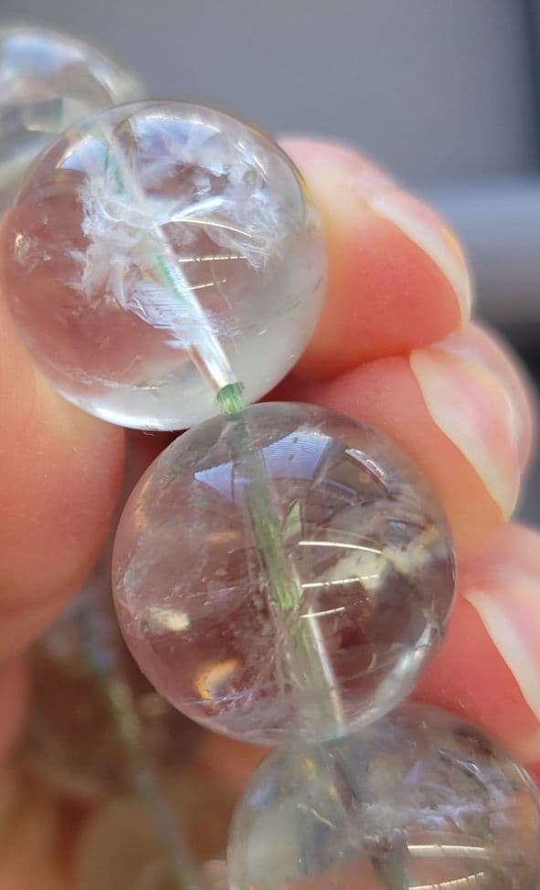 ！秘蔵極上石！究極入手困難！ウラル産！激レア！グリーンレムリアン水晶ブレスレット