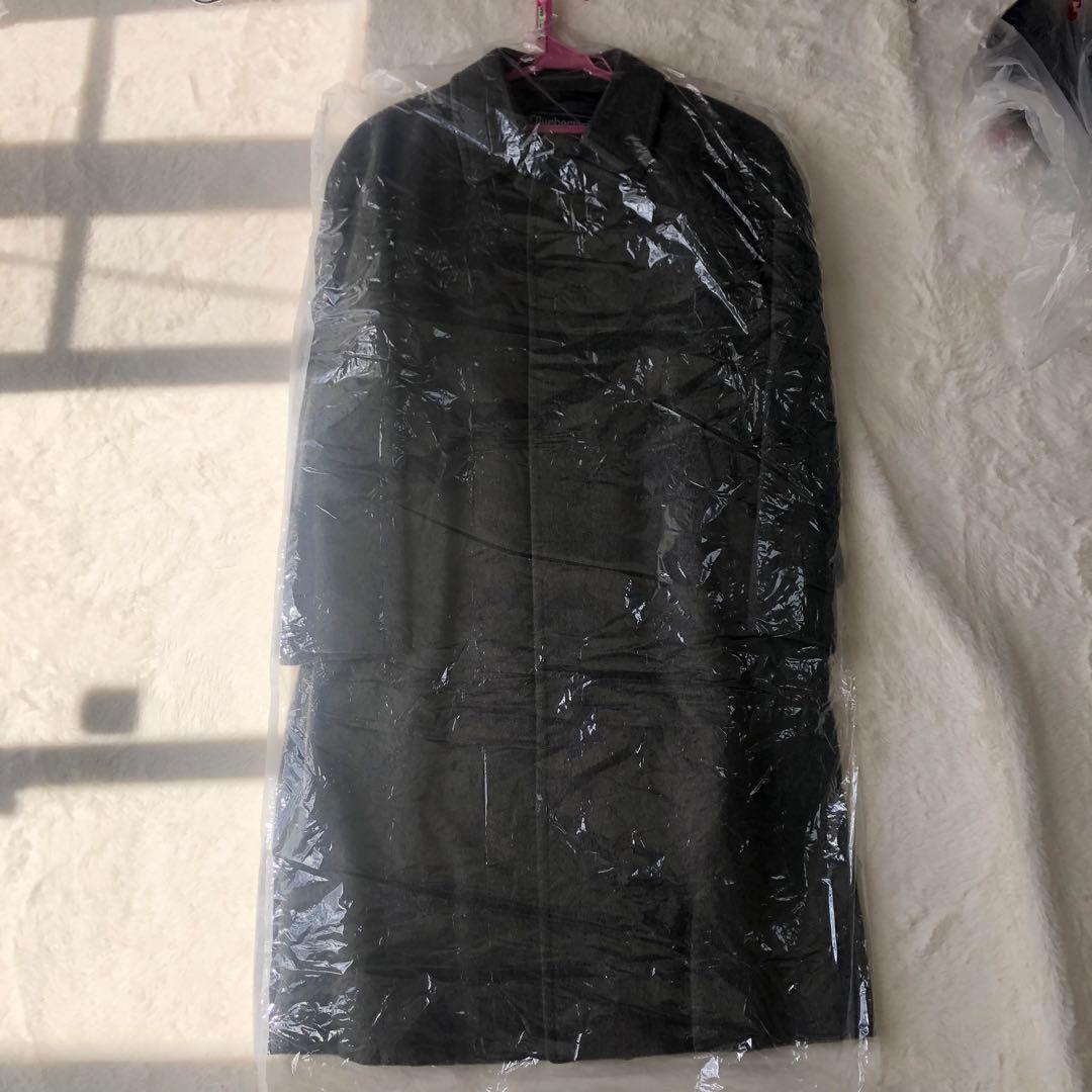 高級 バーバリー カシミヤ100% ステンカラー 貴重　シャドーホース　グレー