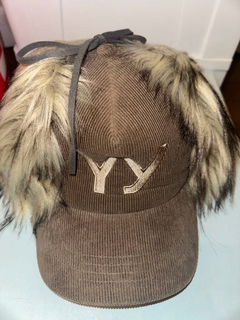【OPEN YY】FAUX FUR CORDUROY EARFLAP CAP