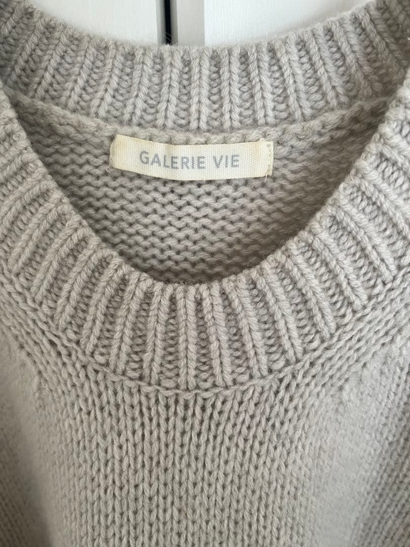GALERIE VIE クルーネックM ホワイト系　タートル　セージグリーン M