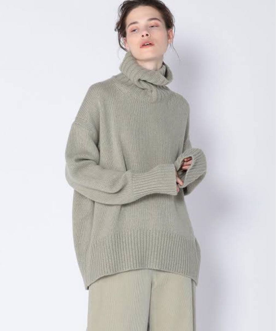 GALERIE VIE クルーネックM ホワイト系　タートル　セージグリーン M