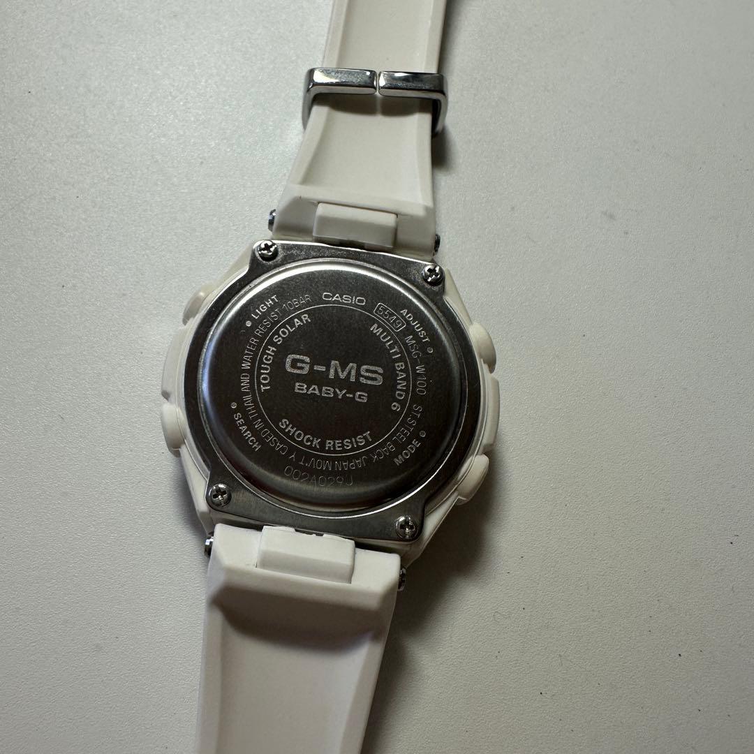 稼動品　BABY-G G-MS ホワイト 腕時計 電波ソーラー